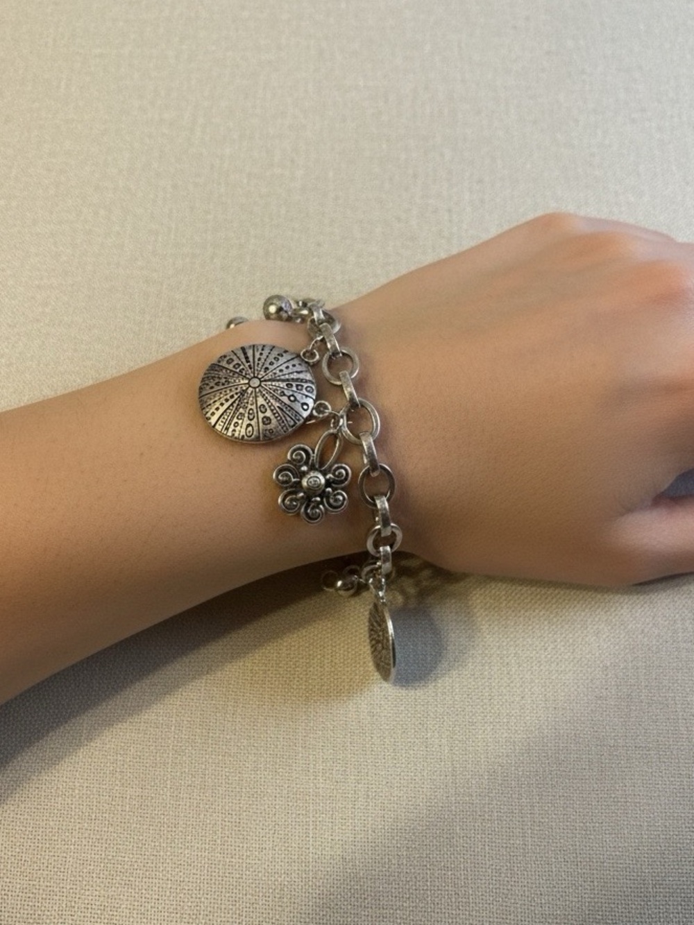 Brighton La Paz Silver Plated Charm Bracelet